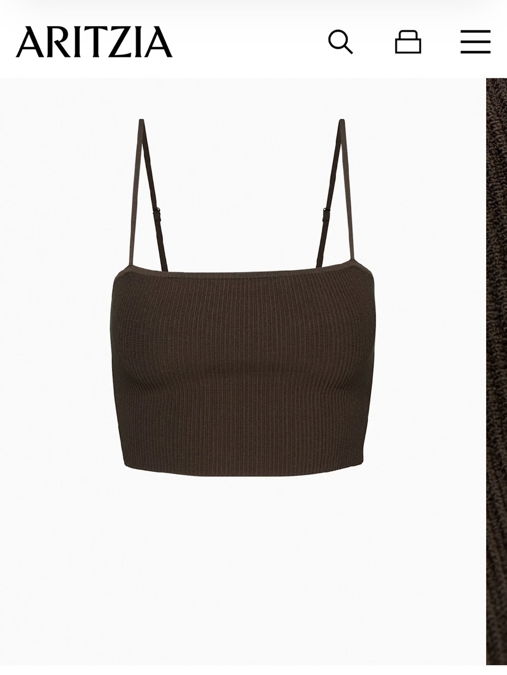 Babaton Ribbed Sculpt Knit Cami Tank - Dark Brown